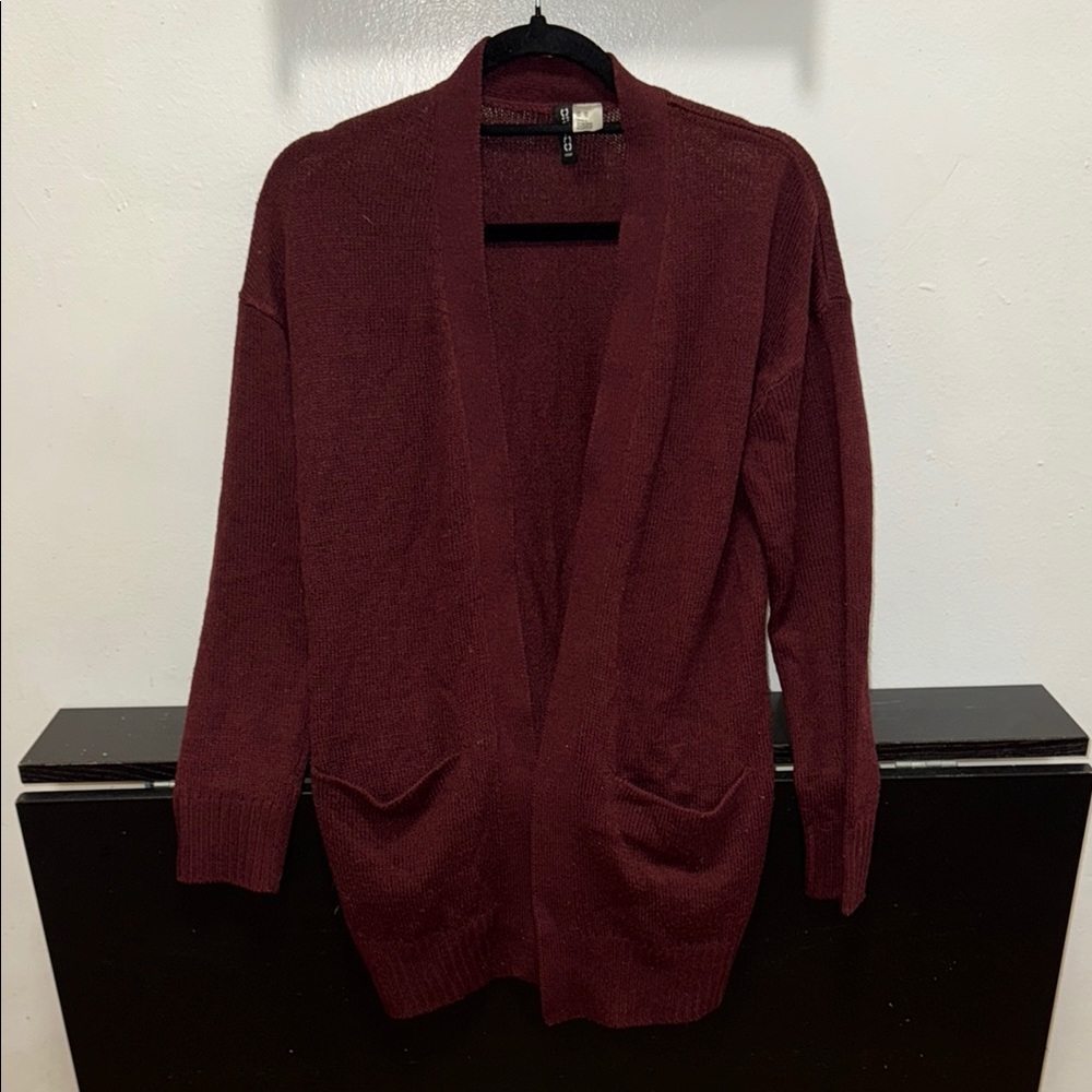 Women's Burgundy Cardigan Sweater